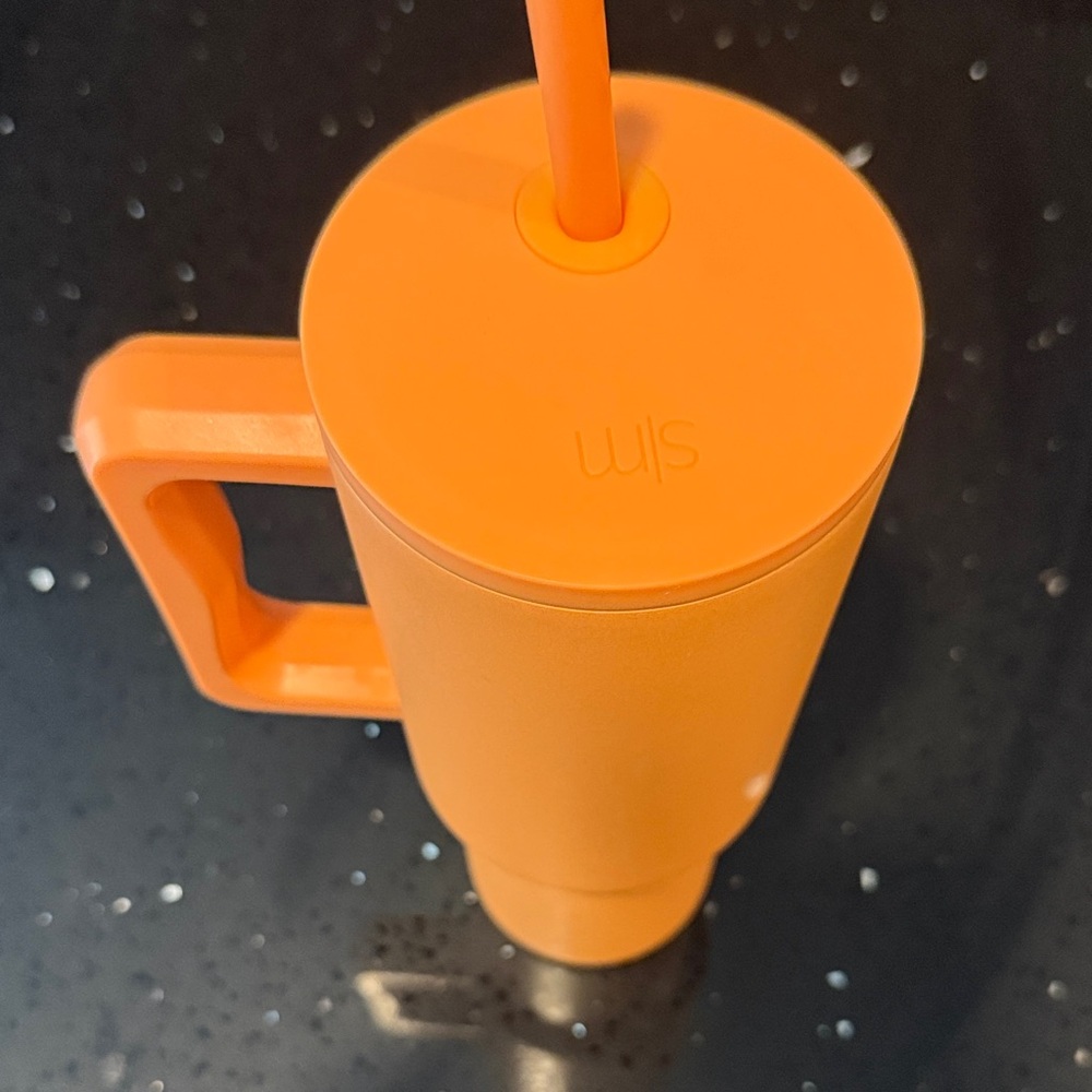 Orange Travel Mug with Handle - Picture 4 of 7